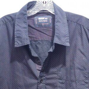 Monument Men's Casual Buttoned Shirt - Short Sleeve - Blue - Size 2XL